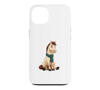 Carcasa para iPhone 13 Caballo Lector con Libro y Bufanda