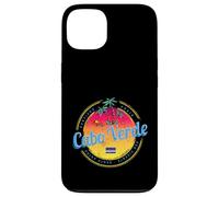 Carcasa para iPhone 13 Cabo Verde Isla Puesta de Sol Retro Palmera Vintage Recuerdo