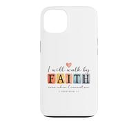 Carcasa para iPhone 13 Caminaré por Faith Christian Bible Verse Design