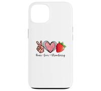 Carcasa para iPhone 13 Camisas Peace Love Strawberry Farmer Strawberries Lover Fruit