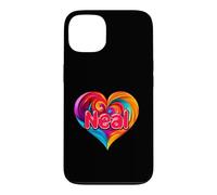 Carcasa para iPhone 13 Camiseta Colorida con Nombre I Heart Love Neal