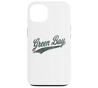 Carcasa para iPhone 13 Camiseta Deportiva clásica con Texto en inglés Green Bay Wisconsin Varsity Script
