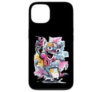 Carcasa para iPhone 13 Cartel gráfico con Personajes Pop de Happy Robot Peace Graffiti