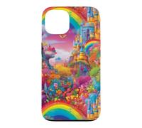 Carcasa para iPhone 13 Castillo Rainbow Fairytale Magical Princess Design