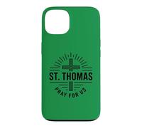 Carcasa para iPhone 13 Católico Santo Tomás Oración por Nosotros Oración Cristiana