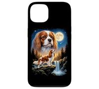 Carcasa para iPhone 13 Cavalier King Charles Spaniel Howling to The Moon Meme Divertido