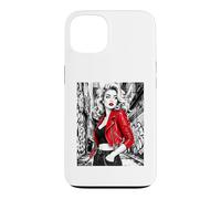 Carcasa para iPhone 13 Chaqueta roja Glamour Muse Urban Alley Fashion Ink Art