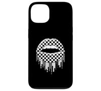 Carcasa para iPhone 13 Checkered Black White Lip Cute Checkerboard