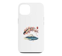 Carcasa para iPhone 13 Cherry Blossom Mount Fuji Japanese Ukiyo-e Sakura Art