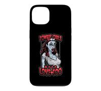 Carcasa para iPhone 13 Chicas Zombies Necesitan Amor Demasiado Divertido Halloween Pop Art Dead Girl