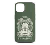 Carcasa para iPhone 13 Chill by Nature Cottagecore Frog Meditation Vintage Badge