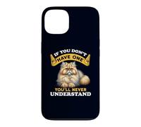 Carcasa para iPhone 13 Chinchilla Gato Persa Mamá/Papá Divertido Gato Dueño Humor