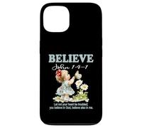 Carcasa para iPhone 13 Christian Faith Believe In Christ versículo de la Biblia Niña