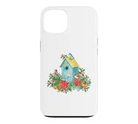 Carcasa para iPhone 13 Christmas Holiday Wreath Birdhouse Birds & Bells