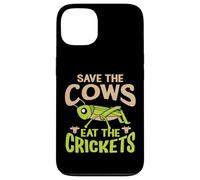 Carcasa para iPhone 13 Cita Divertida Vegana - Eat The Crickets - Save The Cows
