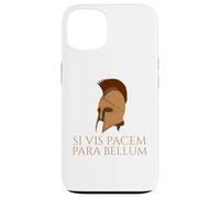 Carcasa para iPhone 13 Cita Latina - Si Vis Pacem para Bellum - Casco Espartano