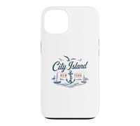 Carcasa para iPhone 13 City Island Bronx New York Nautical Anchor Vintage Velero