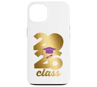 Carcasa para iPhone 13 Class of 2026 Graduation Golden Numbers Cap Diploma
