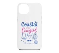 Carcasa para iPhone 13 Coastal Cowgirl Bachelorette Summer Cowboy Hat Blue Beach