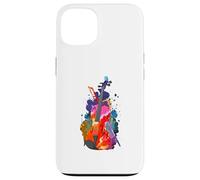 Carcasa para iPhone 13 Colorido Violín y Arco Acuarela Arte Musical