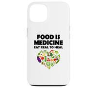 Carcasa para iPhone 13 Comida Medicina Come Real para Sanar Vegano