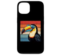 Carcasa para iPhone 13 Cool Tucán Retro Puesta de Sol Vintage Amante de pájaros Desgastados