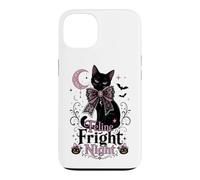 Carcasa para iPhone 13 Coqueta de Gato Negro Feline Fright Night para Halloween