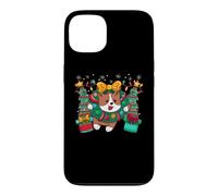 Carcasa para iPhone 13 Corgi - Luces para árbol de Navidad de Papá Noel, para niños y Hombres, Corgmas