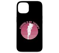 Carcasa para iPhone 13 Correr es mi Terapia Girl Runner Jogger Cardio Retro Sunset