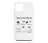 Carcasa para iPhone 13 Cosas Divertidas Que Hago en mi Tiempo Libre Cabras