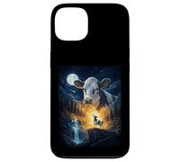 Carcasa para iPhone 13 Cow Howling to The Moon Vintage Funny Cow