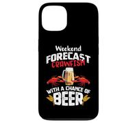 Carcasa para iPhone 13 Crawfish with a Chance of Beer Weekend Forecast Seafood Boil