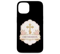 Carcasa para iPhone 13 Cruz Cristiana ortodoxa Oriental Oriental para Mujer y niña Floral