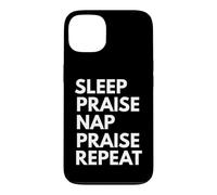 Carcasa para iPhone 13 Cuidado del sueño para alabanza Repetir Siesta Divertida Adoración Músico