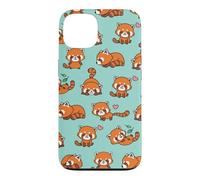 Carcasa para iPhone 13 Cute Funny Kawaii Womens Girls Kids Red Panda Lover Pattern