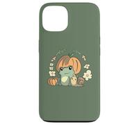 Carcasa para iPhone 13 Cute Kawaii Fall Cottagecore Aesthetic Frog with Pumpkin