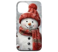 Carcasa para iPhone 13 Cute Snowman, Red Knit Hat & Scarf - Cozy Winter Christmas