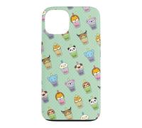 Carcasa para iPhone 13 Cute Womens Kids Girls Kawaii Bubble Boba Tea Animals