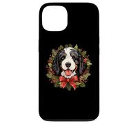 Carcasa para iPhone 13 Cute Wreath Christmas Bernedoodle Dog Lover