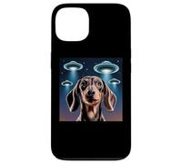 Carcasa para iPhone 13 Dachshund Dog Alien UFO Dachshund Decoración Niños Divertido Dachshund