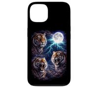 Carcasa para iPhone 13 Dark Tigers Bajo la Luna Llena Vintage Fantasía Rayo