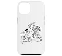 Carcasa para iPhone 13 David & Goliat Lucha - Niños Fe Colorear Biblia Historia Arte