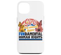 Carcasa para iPhone 13 Derechos Humanos Fundamentales para Niñas Retro Floral Rainbow