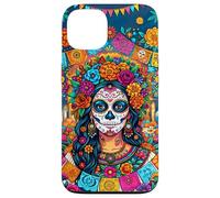 Carcasa para iPhone 13 Día de los Muertos Cara de Mujer Mexicana Calavera Skull