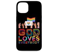 Carcasa para iPhone 13 Dios ama a Todos Gay Christian Rainbow Meme