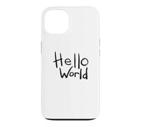Carcasa para iPhone 13 Diseño artístico con Pincel en Negrita de Hello World con el Primer código