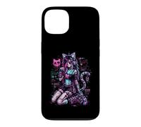 Carcasa para iPhone 13 Diseño de Anime Cyber Goth Girl Skeleton Glitch al Estilo Y2K