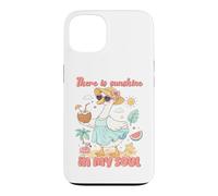 Carcasa para iPhone 13 Diseño de Pato con Texto en inglés There is Sunshine in My Soul