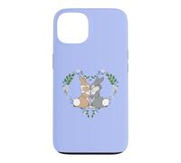 Carcasa para iPhone 13 Disney Bambi Thumper & Miss Bunny Floral Heart Valentine's