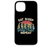 Carcasa para iPhone 13 Divertida Camiseta Eat Sleep Play Chess Repeat para un Jugador de ajedrez